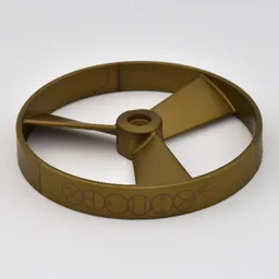 Large Figure Spinner / Propeller with Code Print (Rhotuka) / Flat Dark Gold