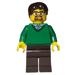 Green Torso, Dark Brown Legs, Dark Brown Hair