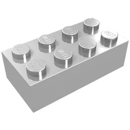 Brick 2 x 4 / Chrome Silver