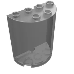 Cylinder Half 2 x 4 x 4 / Trans-Brown