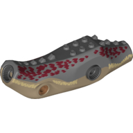 Lego Animal Body Part, Dinosaur, Indoraptor Body with Dark Bluish Grey Top, Dark Red Spots print