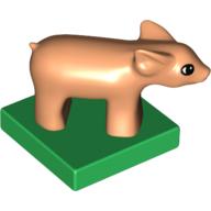 Lego Duplo Animal Pig / Piglet on Green Base / Nougat