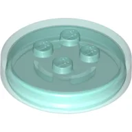 Function Brick Round 4 x 4 x 2/3 with 4 Studs (Generic for Gadgets) / Trans-Light Blue