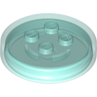 Lego Function Brick Round 4 x 4 x 2/3 with 4 Studs (Generic for Gadgets) / Trans-Light Blue