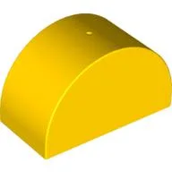 Duplo Brick 2 x 4 x 2 Curved Top with Clown Face Print / Yellow