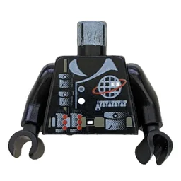 Torso, Jacket with Alpha Team Logo, Utility Belt and Pouches Print, Black Arms and Hands / Black
