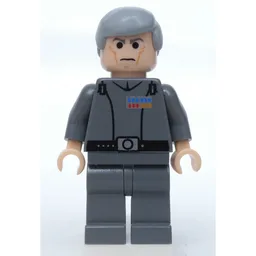 Grand Moff Wilhuff Tarkin, Dark Bluish Gray, Smooth Hair