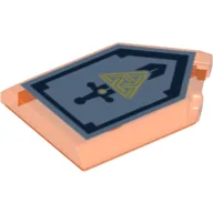 Tile Special 2 x 3 Pentagonal with Nexo Power Shield Print - Backfire / Trans-Neon Orange