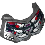 Large Figure Chest Cover, Armour Small with Light Bluish Gray Panels with Rivets, Ribs, Chain Print / Pearl Titanium