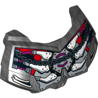 Lego Large Figure Chest Cover, Armour Small with Light Bluish Gray Panels with Rivets, Ribs, Chain Print / Pearl Titanium