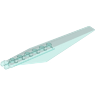 Lego Hinge Plate 1 x 12 Locking with Angled Side Extensions and Tapered Ends, 7 Teeth / Trans-Light Blue