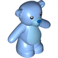 Animal, Bear / Teddy, Arms Down with Black Eyes, Blue Nose and Mouth / Medium Azure Belly Print / Medium Blue