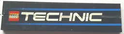 Stickered Assembly 8 x 2 with LEGO TECHNIC Logo and Blue Stripes Pattern (Sticker) - Set 8458