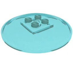 Dish 6 x 6 Inverted (Radar) with Solid Studs / Opal Trans-Light Blue