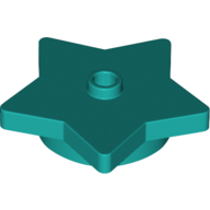 Lego Plate Special 5-Point Star 4 x 4 2/3 with One Stud / Dark Turquoise