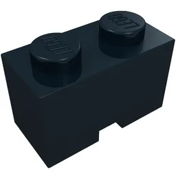 Brick Special 1 x 2 with Cable Holding Square Cutout / Black