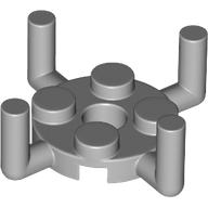 Lego Plate Special Round 2 x 2 with Pin Hole and 4 Bars Up / Light Bluish Gray