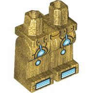 Lego Hips and Pearl Gold Legs with Black/Bright Light Blue/White Circular Circuitry print / Pearl Gold