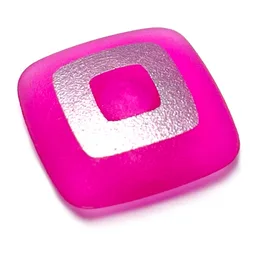 Clikits Icon, Square 2 x 2 Large with Pin, Silver Square Cutout Print / Trans-Dark Pink