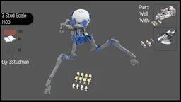 3 Stud Scale Octuparra Tri Droid