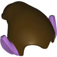 Lego Hat Drooping with Medium Lavender Pointy Ears pattern / Dark Brown