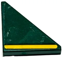 Tile, Modified 2 x 2 Triangular with Yellow Stripe Pattern Model Left Side (Sticker) - Set 76907