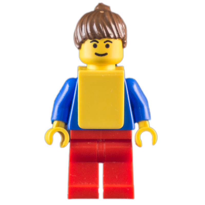 Lego Soccer Player Blue Torso, Red Legs, Yellow Vest, Female 3