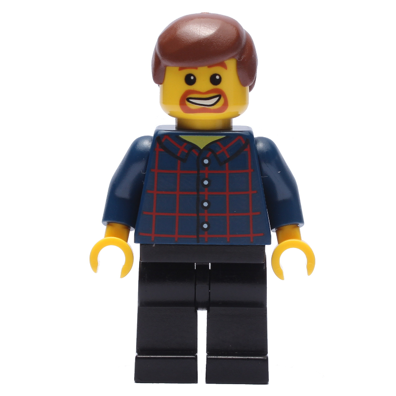 Lego Dark Blue Torso, Black Legs, Reddish Brown Hair