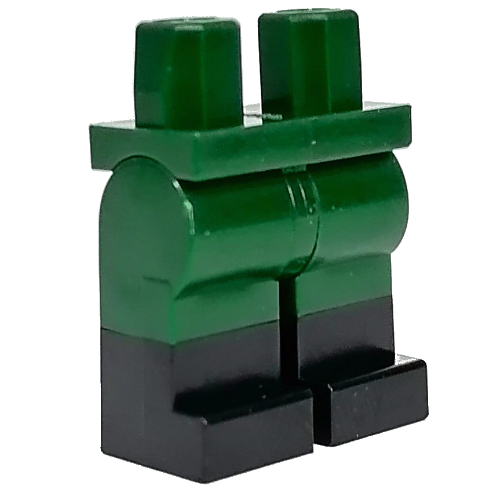 Lego Hips with Dark Green Legs and Black Boots Pattern [PLAIN] / Dark Green