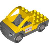 Lego Duplo Truck Pickup Flatbed with Dark Bluish Gray Base with Pizza Planet Logo Print