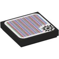 Tile 2 x 2 with Explosion and Barcode Print (Sticker) / Black