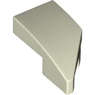Brick Wedged, Curved 2 x 1 with Stud Notch Left / Glow in Dark White