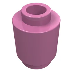 Brick Round 1 x 1 Open Stud / Dark Pink
