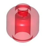 Minifig Head [Plain] [Blocked Open Stud] / Trans-Red