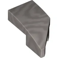 Brick Wedged, Curved 2 x 1 with Stud Notch Left / Metallic Silver
