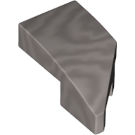 Lego Brick Wedged, Curved 2 x 1 with Stud Notch Left / Metallic Silver