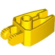 Hinge 1 x 3 Locking with 2 Fingers and Claw End, 9 Teeth / Yellow