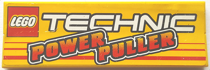 Lego Stickered Assembly 6 x 2 with LEGO TECHNIC Logo and 'POWER PULLER' Pattern (Sticker) - Set 8457