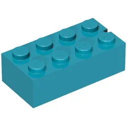 Brick 2 x 4 without Bottom Tubes, Slotted (with 1 slot) / Vintage Blue