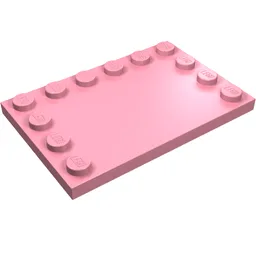 Plate Special 4 x 6, Studs on 3 Edges / Pink