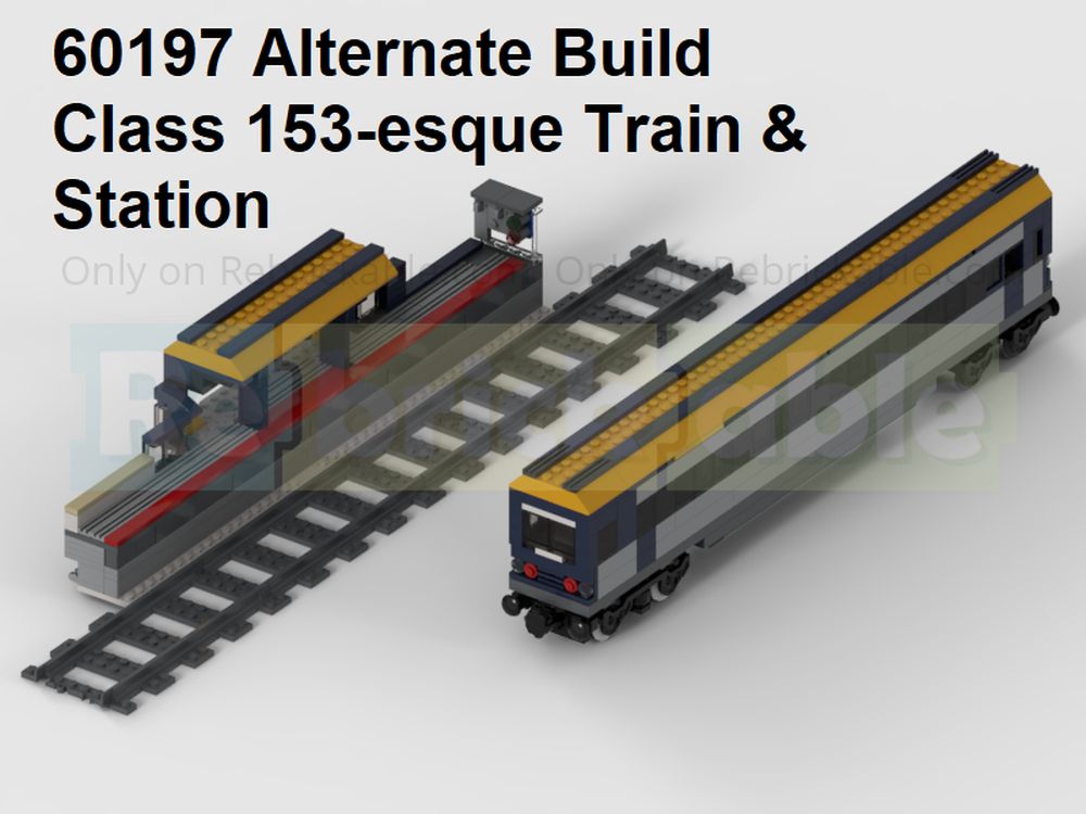 Lego 60197 Alternate Build - Class 153-esque Diesel Railcar Train & Station