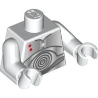 Lego Torso Droid with Panels, Concentric Circles and 2 Red Spots Print (K-3PO) White Arms and Hands / White