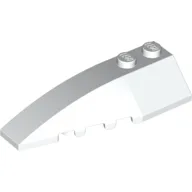 Brick Wedged, Curved 6 x 2 Left, Inner Ridges / White