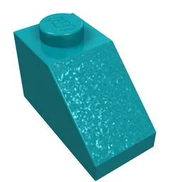 Brick Sloped 45° 2 x 1 with Bottom Pin / Dark Turquoise