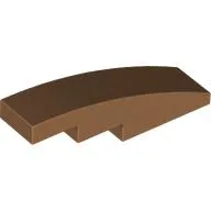 Brick Curved 4 x 1 No Studs [Stud Holder with Symmetric Ridges] / Medium Nougat