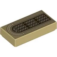 Tile 1 x 2 with Arched Window Print / Tan