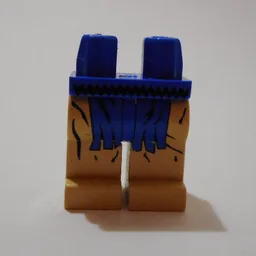 Hips and Tan Legs with Indians Black Belt and Blue Fringe Print / Tan
