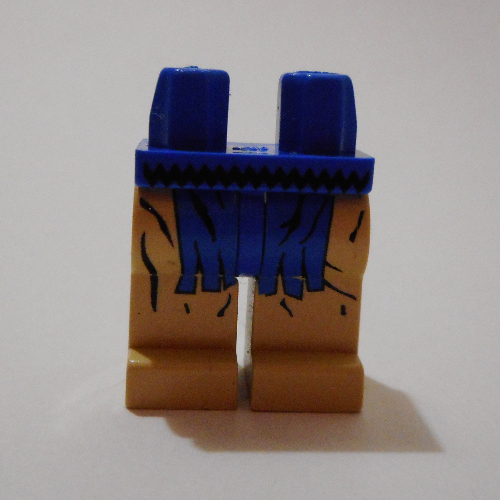 Lego Hips and Tan Legs with Indians Black Belt and Blue Fringe Print