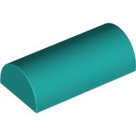 Lego Brick Curved 2 x 4 Double, No Studs, without Groove / Dark Turquoise
