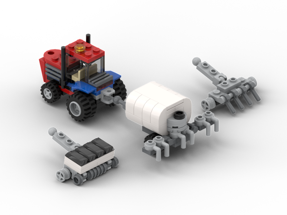 Lego Modification of Set 30284 Tractor + Custom Seed-Planter & Fertilizer Trailer